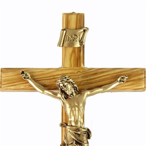 Olive Wood Crucifix: 10"