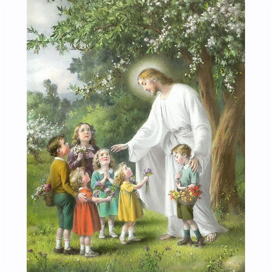 8x10 Jesus with Children