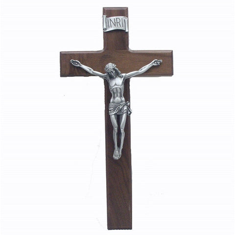Walnut Crucifix: 12"