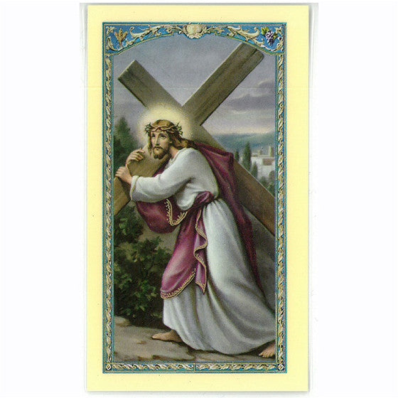 Christ Carrying Cross Holy Card