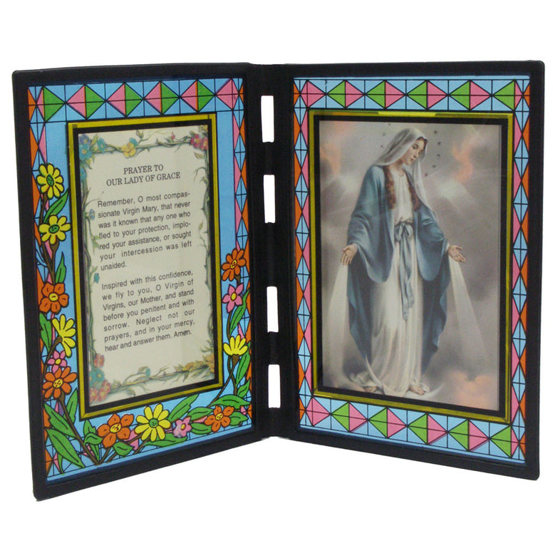Stained Glass Folding Stand: Our Lady of Grace