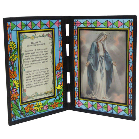 Stained Glass Folding Stand: Our Lady of Grace