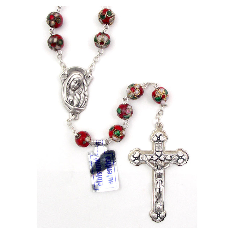Cloisonne Rosary: Red