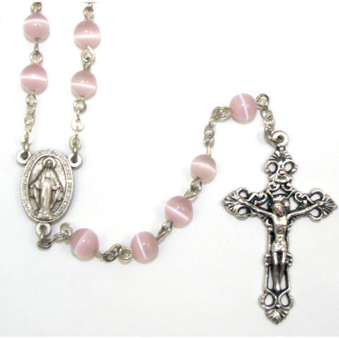 Pink Cat's Eye Rosary