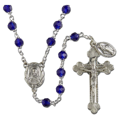 Vienna Collection Rosary: Sapphire 6mm