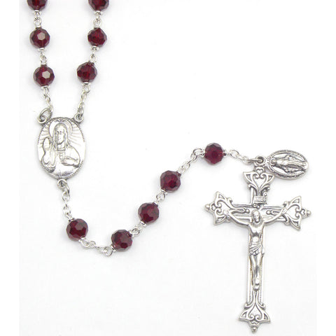 Vienna Collection Rosary: Ruby 7mm