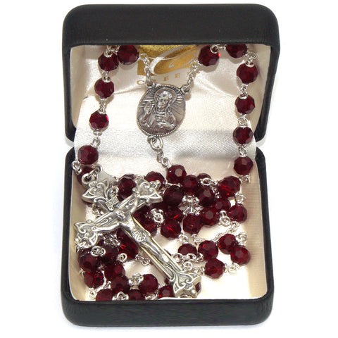 Vienna Collection Rosary: Ruby 7mm