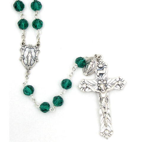 Emerald Vienna Collection Rosary: 8mm