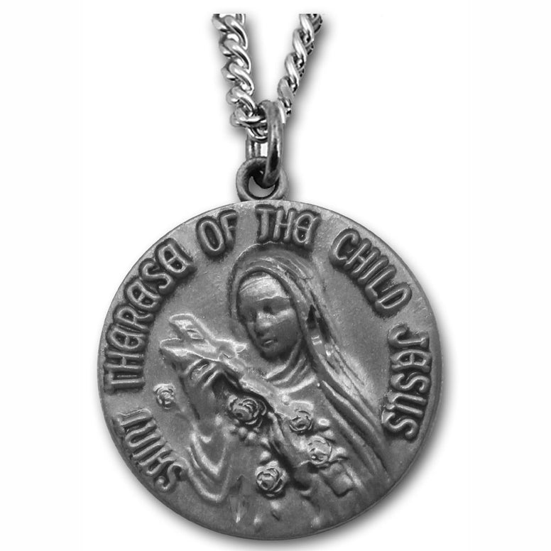 St. Therese Sterling Medal with Chain