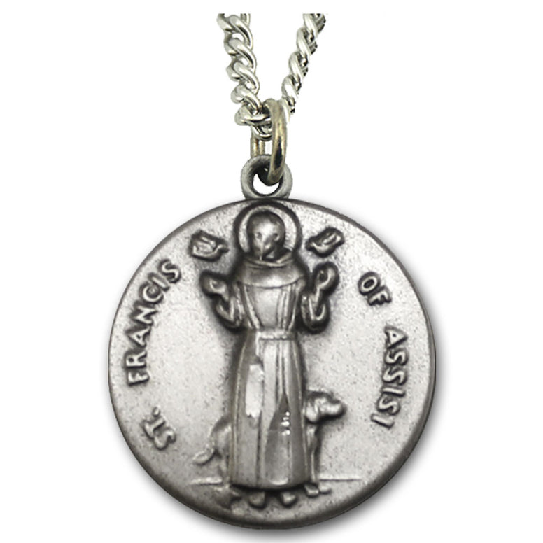 St. Francis w/Animals Sterling Medal