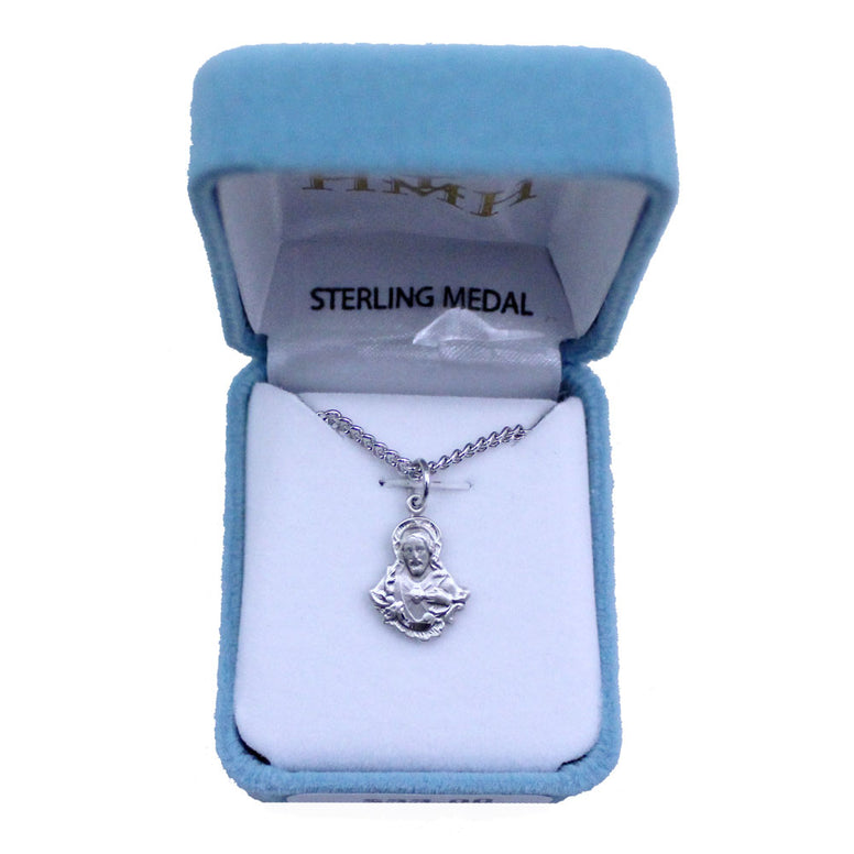 Sterling Silver Scapular Medal: 18" chain