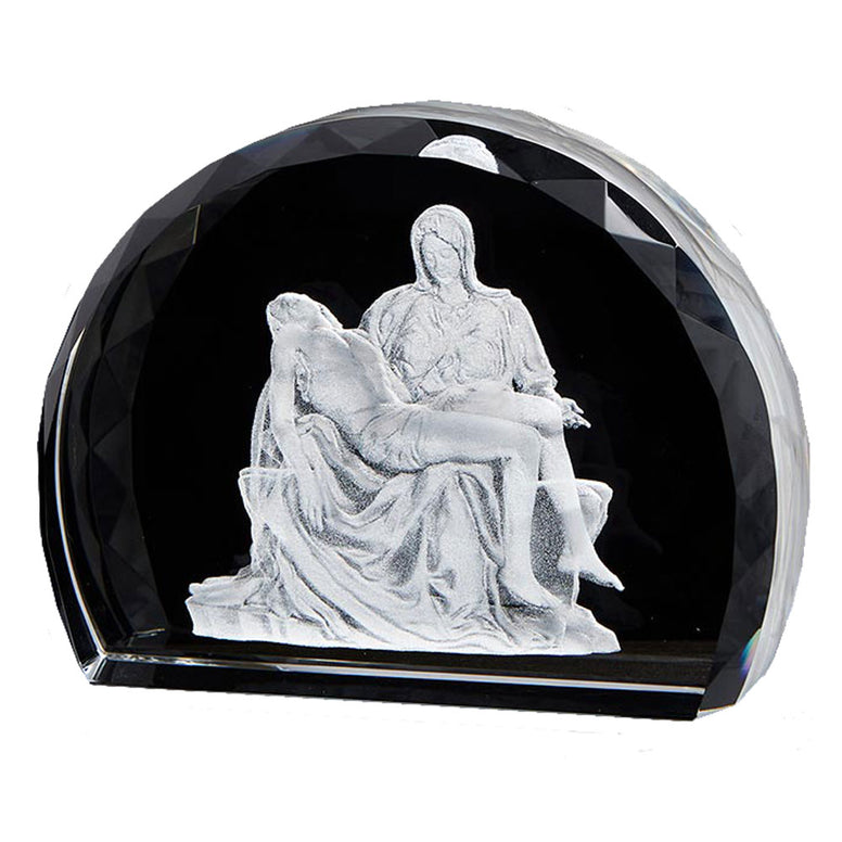 Pieta: 5" Etched Glass Stand