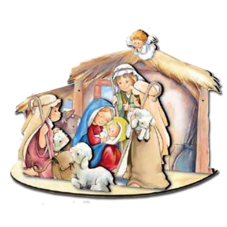 3-D Nativity: Angel on Stable