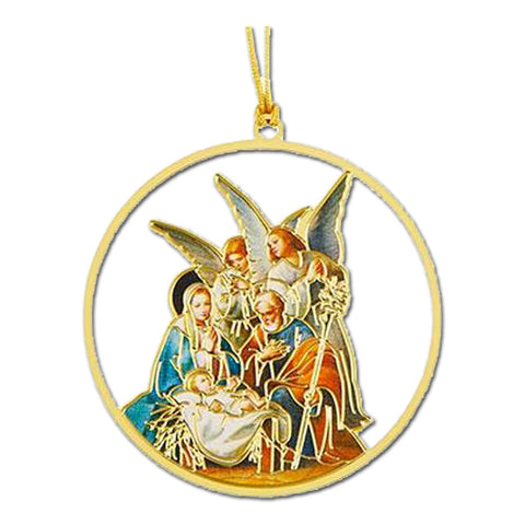 Adoring Angels Brass Ornament
