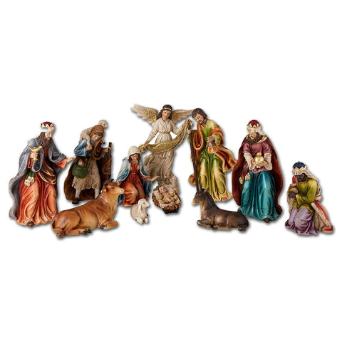 9" Regal Nativity Set: 11 pieces