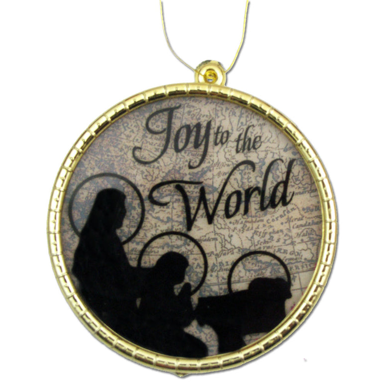 Joy to the World Glass Ornament
