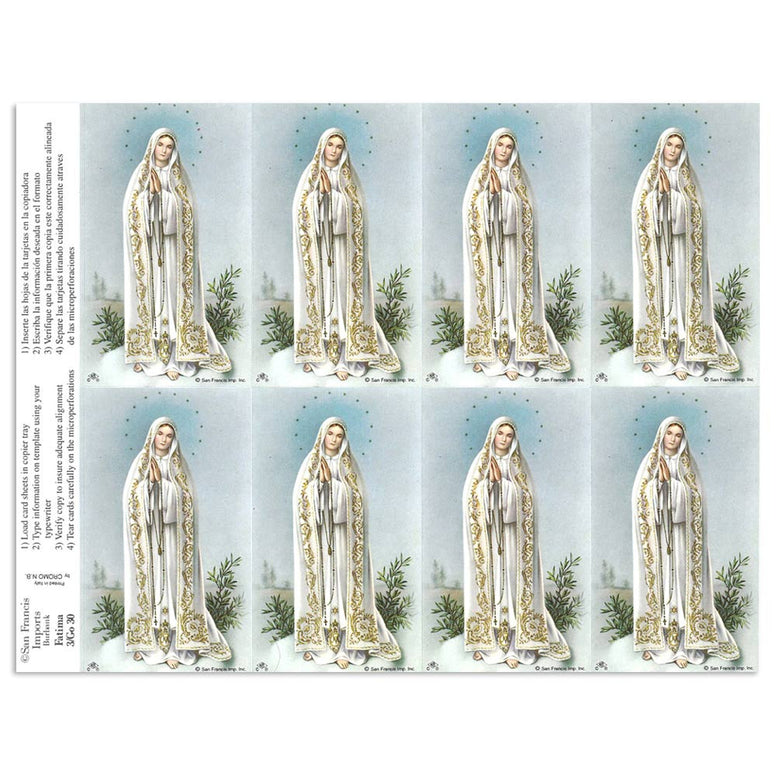 Fatima Holy Cards