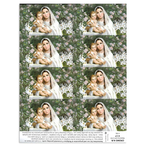 Madonna w/ Lilies Holy Cards