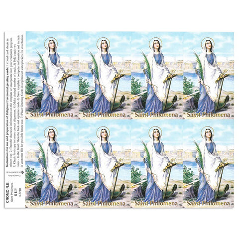 St Philomena Holy Card Sheet 1
