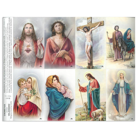 Velasquez Holy Card Sheet