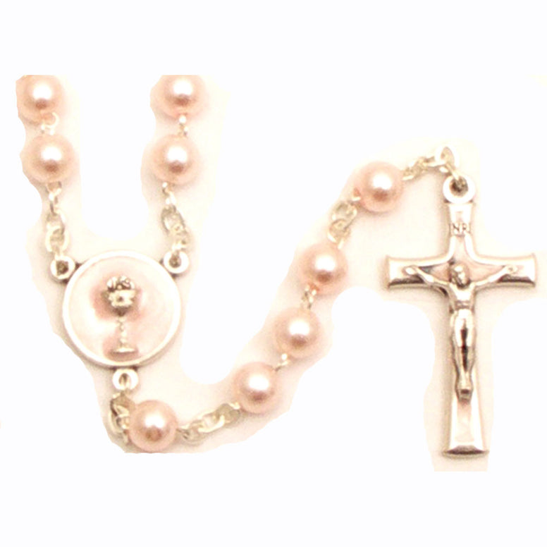 First Communion Pink Rosary
